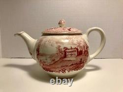 RARE Historic America Red Teapot Mount Vernon Johnson Bro. Eng(1930-1974) 40 OZ