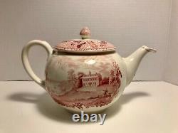 RARE Historic America Red Teapot Mount Vernon Johnson Bro. Eng(1930-1974) 40 OZ