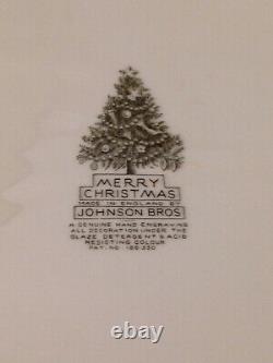 RARE JOHNSON BROTHERS MERRY CHRISTMAS 20x16 in SERVING PLATTER