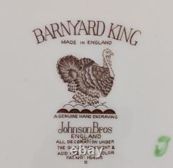 RARE Large Johnson Bros Barnyard King TURKEY England Oval Serving PLATTER NICE