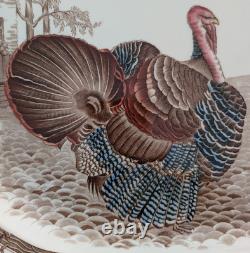 RARE Large Johnson Bros Barnyard King TURKEY England Oval Serving PLATTER NICE