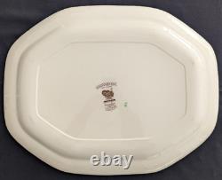 RARE Large Johnson Bros Barnyard King TURKEY England Oval Serving PLATTER NICE