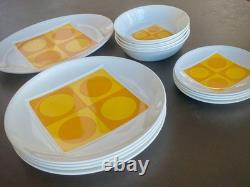RARE MCM Johnson Bros Snowhite Sahara 13pc Ironstone (Set 4) Mod Op Art 1960s RARE MCM Johnson Bros Snowhite Sahara 13pc Ironstone (Set 4) Mod Op Art 1960s