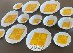 RARE MCM Johnson Bros Snowhite Sahara 13pc Ironstone (Set 4) Mod Op Art 1960s RARE MCM Johnson Bros Snowhite Sahara 13pc Ironstone (Set 4) Mod Op Art 1960s