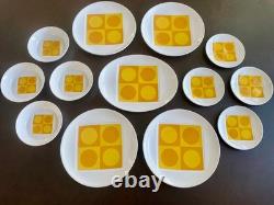 RARE MCM Johnson Bros Snowhite Sahara 13pc Ironstone (Set 4) Mod Op Art 1960s RARE MCM Johnson Bros Snowhite Sahara 13pc Ironstone (Set 4) Mod Op Art 1960s