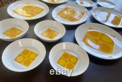 RARE MCM Johnson Bros Snowhite Sahara 13pc Ironstone (Set 4) Mod Op Art 1960s RARE MCM Johnson Bros Snowhite Sahara 13pc Ironstone (Set 4) Mod Op Art 1960s