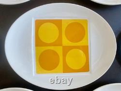 RARE MCM Johnson Bros Snowhite Sahara 13pc Ironstone (Set 4) Mod Op Art 1960s RARE MCM Johnson Bros Snowhite Sahara 13pc Ironstone (Set 4) Mod Op Art 1960s