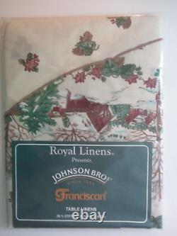 RARE! Tablecloth Oval 60x102 Johnson Brothers Friendly Village -New in Pkg