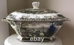 RARE VINTAGE Johnson Brothers FRIENDLY VILLAGE Soup Tureen Rectangle