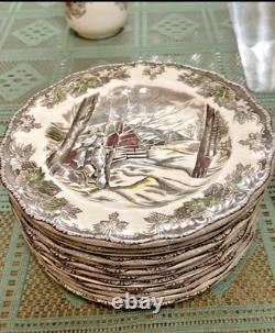 RARE VTG Johnson Brothers Friendly Village Sugar Maple Svc for 12