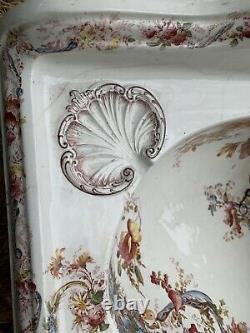 RARE fancy Victorian Johnson Brothers Ironstone Porcelain 1890s bathroom sink