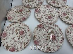 ROSE? CHINTZ JOHNSON BROS ENGLAND Set of 8 Dinner Plates