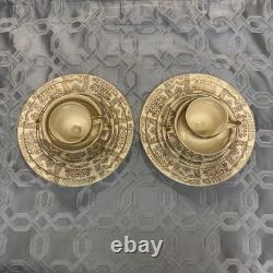 Rare 1920s Vintage JOHNSON BROs Victorian Cream Gold Filigree Service For 2