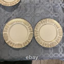 Rare 1920s Vintage JOHNSON BROs Victorian Cream Gold Filigree Service For 2