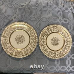 Rare 1920s Vintage JOHNSON BROs Victorian Cream Gold Filigree Service For 2