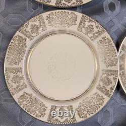 Rare 1920s Vintage JOHNSON BROs Victorian Cream Gold Filigree Service For 2