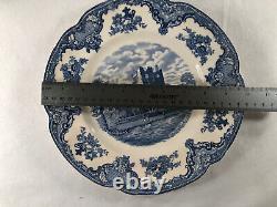 Rare ANTIQUE Johnson Bros OLD BRITAIN CASTLES BLUE Dinner Plates (2)