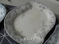 Rare Antique Johnson Bros.'hops' 4 Piece Transferware Platter Set