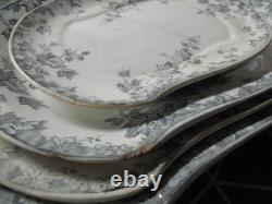 Rare Antique Johnson Bros.'hops' 4 Piece Transferware Platter Set