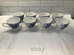 Rare! JOHNSON BROTHERS 1979 Ironstone LOTUS Blue 39 Piece Set Made In England