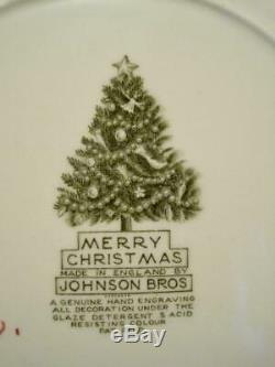 Rare Johnson Brothers Merry Christmas 17 X 14 Serving Platterexc