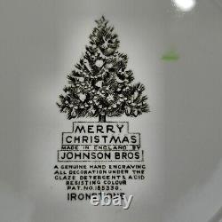 Rare Johnson Brothers Merry Christmas Luncheon Snack Plates 12 Pc Service for 4