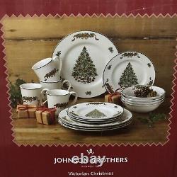 Rare! Johnson Brothers Victorian Christmas NIB 16 Pieces Set China Porcelain