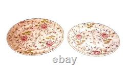 Rare Pair of Rose Chintz Serving Platters