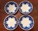 Rare Set Of 4 Georgia Johnson Bros. England Flow Blue Coupe Soup Bowls 7 5/8