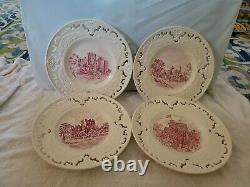 Rare! Set of 4 Johnson Bros Old Britain Castles Cut Out Lace Dinner Plates