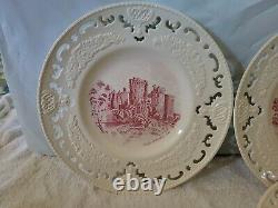 Rare! Set of 4 Johnson Bros Old Britain Castles Cut Out Lace Dinner Plates