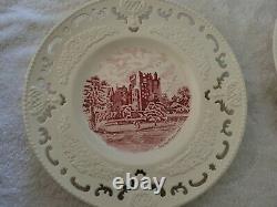 Rare! Set of 4 Johnson Bros Old Britain Castles Cut Out Lace Dinner Plates