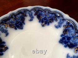 Rare Set of 5 Georgia Johnson Bros. England Flow Blue Coupe Soup Bowls 7 5/8