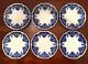 Rare Set Of 6 Georgia Johnson Bros. England Flow Blue Dessert/pie Plates 7
