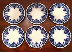 Rare Set of 6 Georgia Johnson Bros. England Flow Blue Dessert/Pie Plates 7