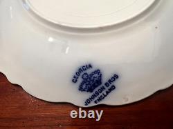 Rare Set of 6 Georgia Johnson Bros. England Flow Blue Dessert/Pie Plates 7