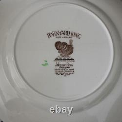 Rare! Vintage Johnson Brothers Barnyard King Turkey 3 Piece Place Setting