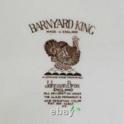 Rare! Vintage Johnson Brothers Barnyard King Turkey 3 Piece Place Setting