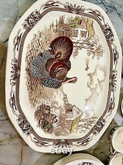 Rare! Vintage Johnson Brothers Barnyard King Turkey 6 Piece Place Settings