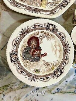 Rare! Vintage Johnson Brothers Barnyard King Turkey 6 Piece Place Settings