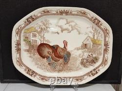 Rare Vintage Johnson Brothers Barnyard King Turkey Platter 20.5 X 16