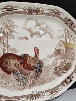 Rare Vintage Johnson Brothers Barnyard King Turkey Platter 20.5 X 16