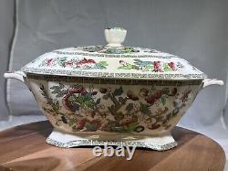 Repaired Handle Johnson Bros Indian Tree Lidded Tureen Soup Server