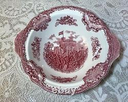 Retired JOHNSON BROTHERS BROS OLD BRITAIN CASTLES PINK Covered Serving Bowl