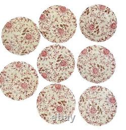 Rose Chintz Pink by Johnson Brothers Dinner Plates. Made In England. Set Of 8