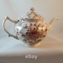 Rose Chintz Teapot & Lid -Johnson Brothers Earliest Backstamp-(1930's)-England