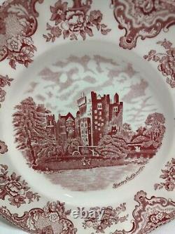 SET 10 Johnson Bros 10 Dinner Plates Old Britain Castles Red Pink