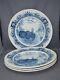 Set 4 Dinner Plates, Barnyard King Blue, Johnson Brothers, Engand First Quality