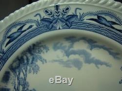 SET 4 DINNER PLATES, BARNYARD KING BLUE, JOHNSON BROTHERS, ENGAND first quality