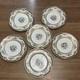 Set 6 Johnson Bros Pareek Mayfair Dinner Plates 10.5 Floral Blue Ring Gold Rim